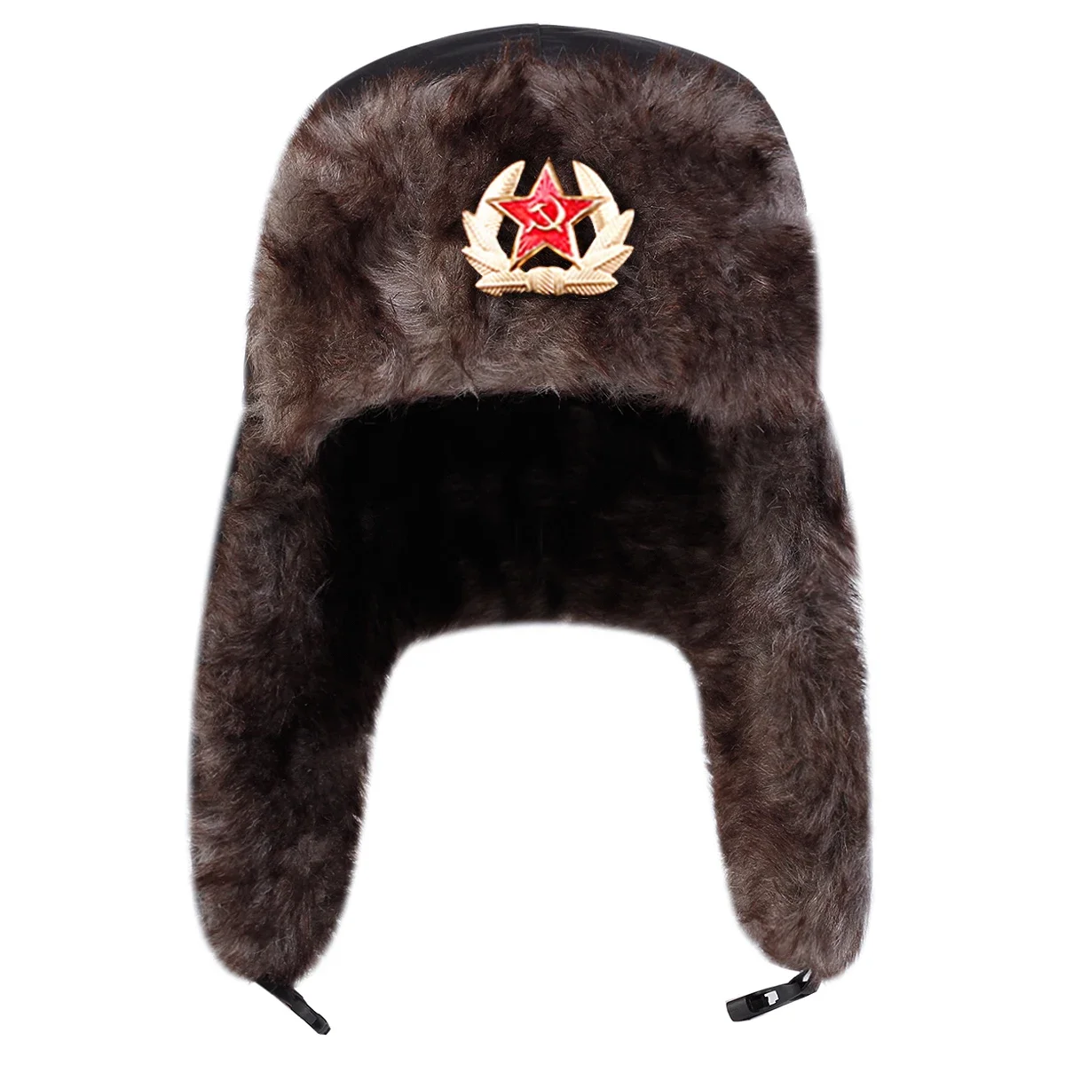 Unisex Five Pointed Star National Emblem Lei Feng Hat Winter Earflap Warm Ski Hat Bomber Hats for Riding and Snow Activities