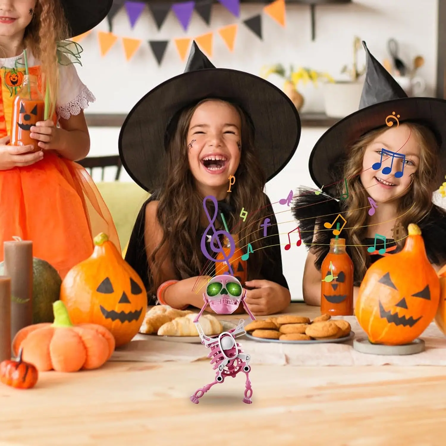 Midnight Bone Rave! Halloween Wind-Up Skeleton Toy, Hypnotic Swinging Dance for Spooky Party Scenes