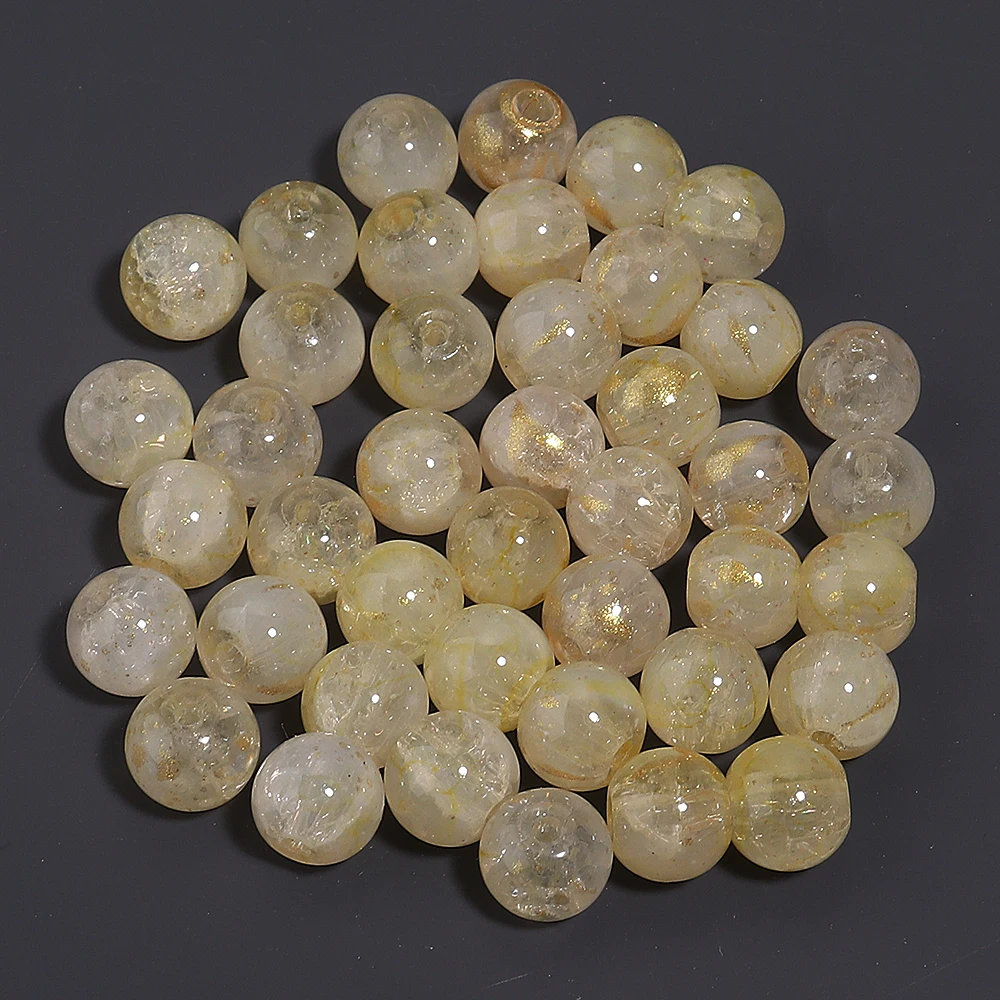 50 Stück/Lot 8mm Rissglas-Blumenperlen, farbige glänzende lose runde Zwischenperlen für DIY-Modearmbänder, Ohrringe, Anhänger, Großhandel – Detail 16
