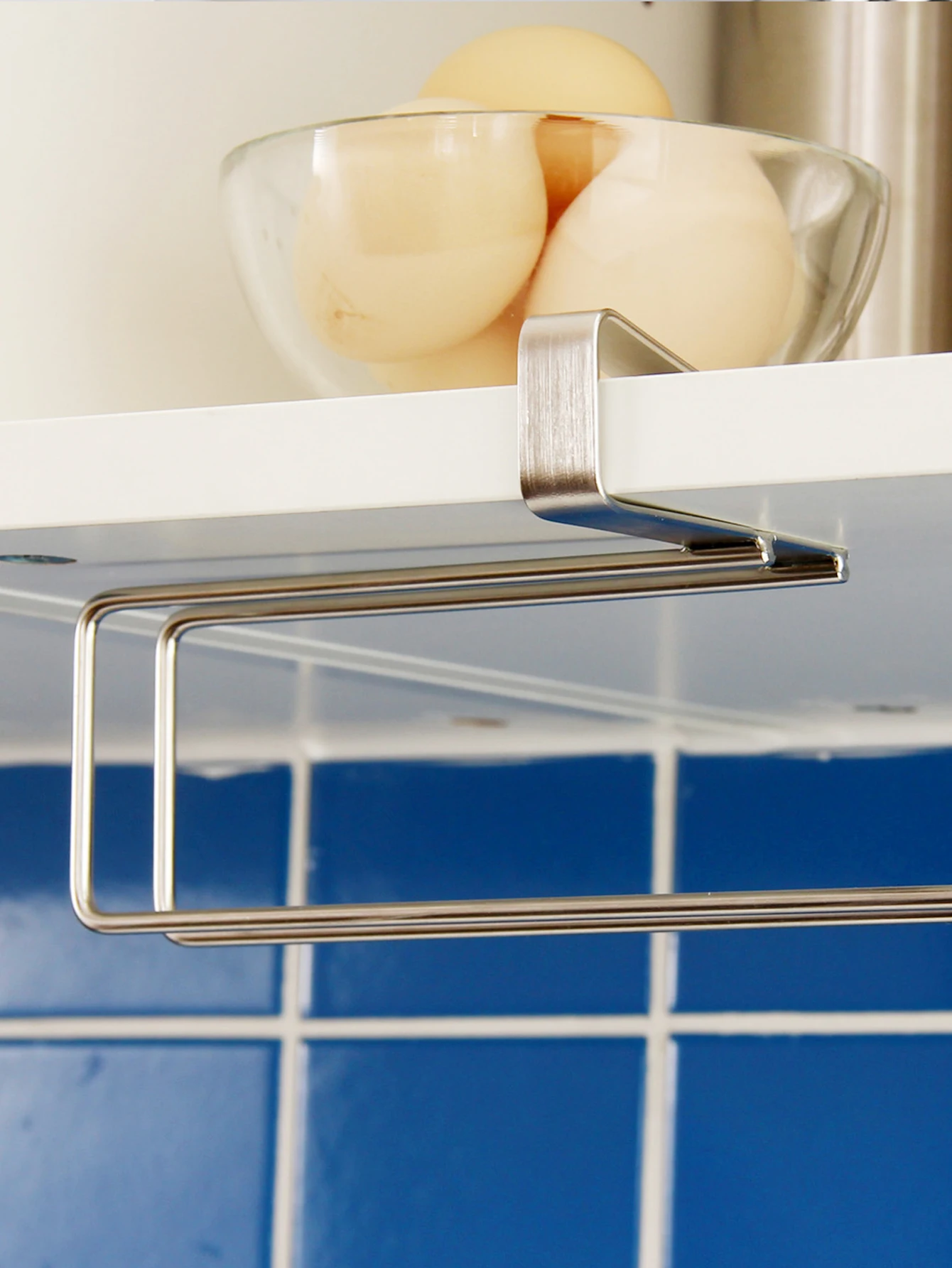 Kitchen paper towel holder Stainless steel nail free punch free wall mounted metal toilet roll holder