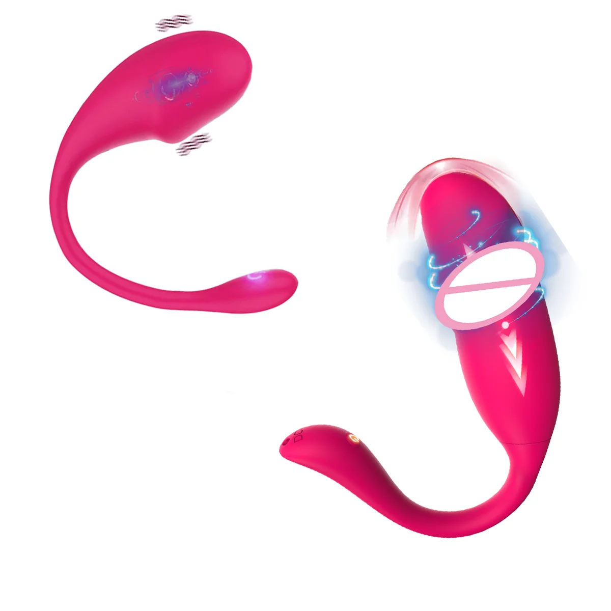 Tragbarer G-Punkt-Vibrator in Eiform, App-gesteuerter Stoßdildo-Vibrator, weibliches Masturbationsmassagegerät, Sexspielzeug für Frauen und Paare_voghion.com