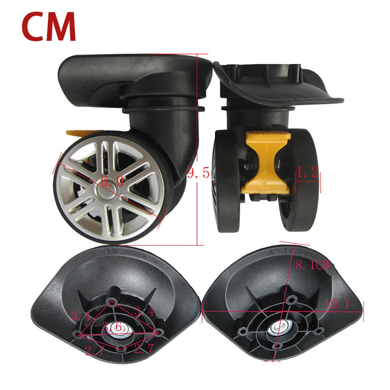 4PCS A19 Silent Double Row Large Wheel Suitcase Luggage Universal 360 Degree Swivel Wheels Trolley Wheel Tools