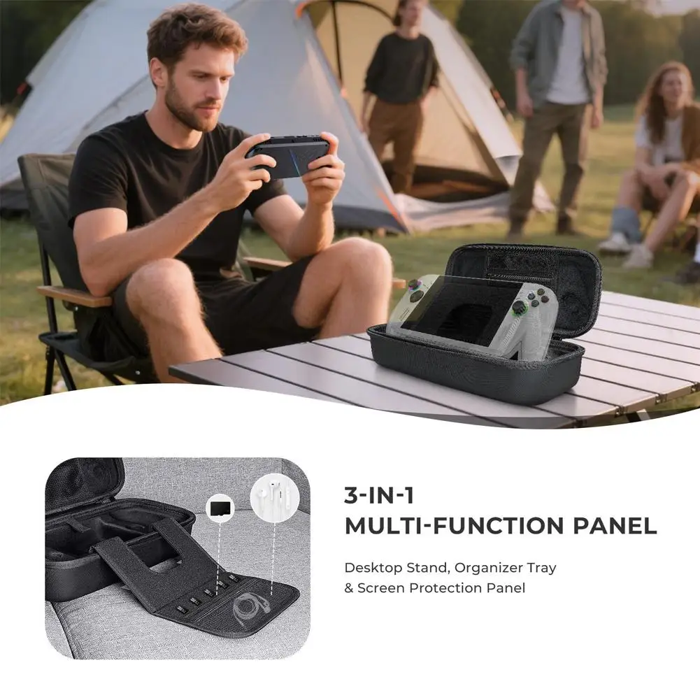 For ROG XBOX Ally Storage Case With Convenient Carrying Handle Portable Hard Case With Zipper For Handheld Game Consoles 4