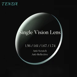 TendaGlasses 1.56 1.61 1.67 1.74 Single Vision Super Thin Lenses Anti Reflective Prescription Lens For Optical Glasses