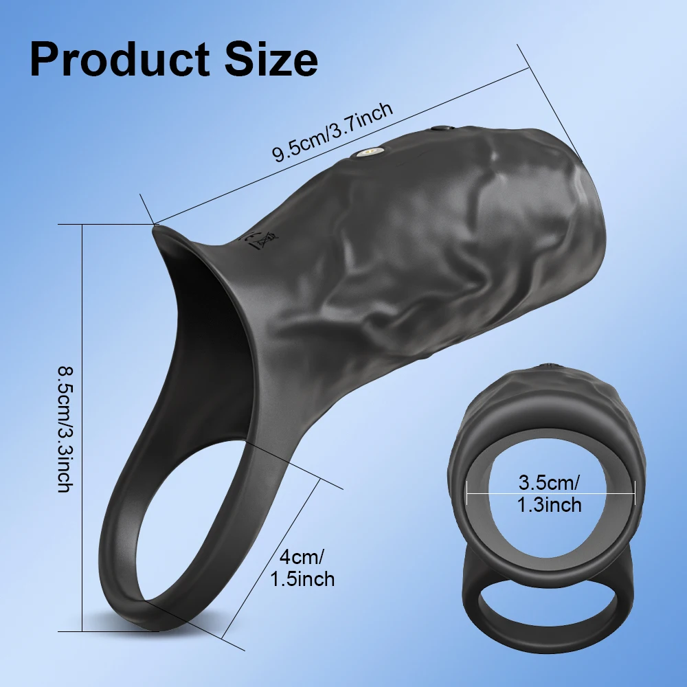 Vibrating Penis Sleeve Cock Ring Couples Sex Toys for Men Women G Spot Vibrator Stimulation Male Penis Ring Extender Erection 18