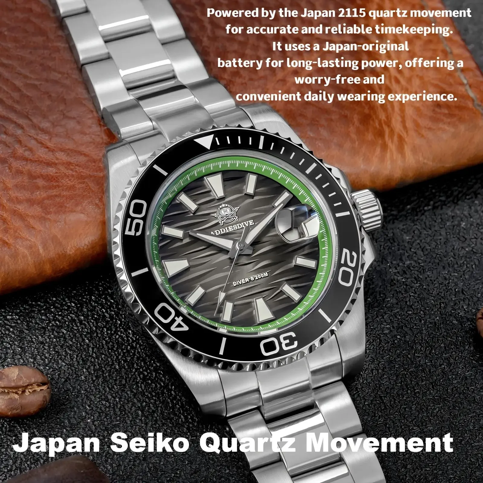 

DDIESDIVE Quartz Man Watch 100m Waterproof 316L Stainless Steel 41mm Fashion 200M waterproof diving Watches Luminous For Man