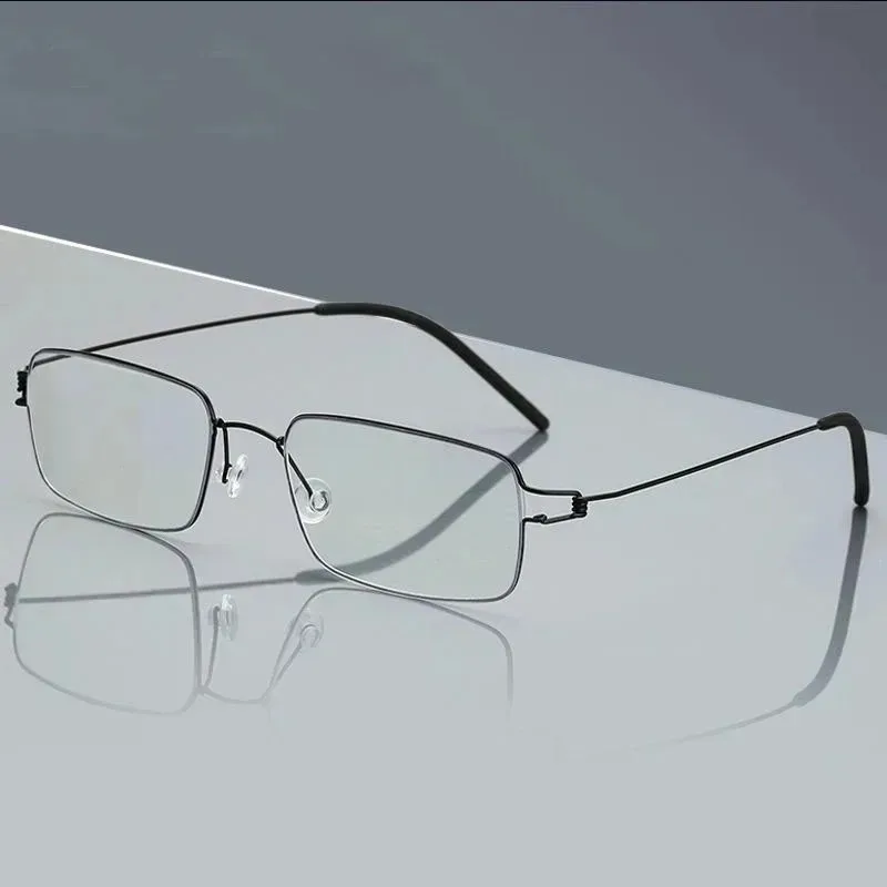 Ultraleichte Titan-Brille, Rahmen für Herren, Retro-Quadratbrille, Damenbrille, Leserezept, Blaulicht-Blockierung + 3,5 + 4,0 – Detail 1