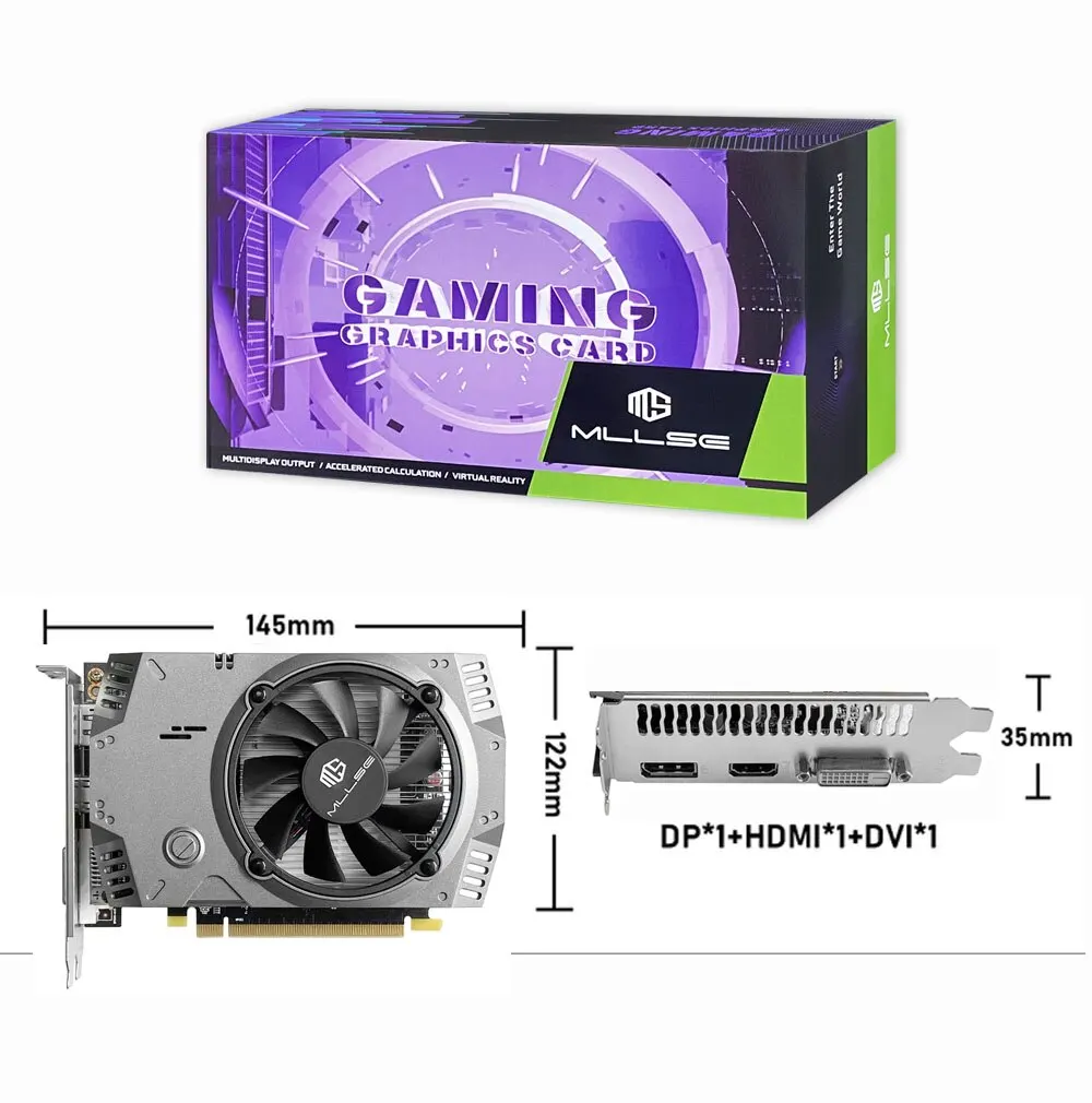 Видеокарта MLLSE для AMD Radeon RX 550, 4 Гб, GDDR5, PCIe 128x8