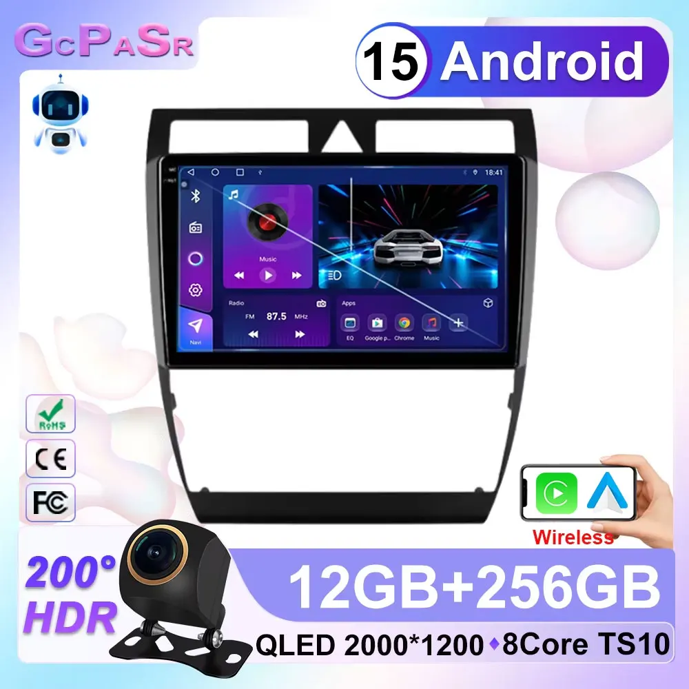 

car radio For Audi A6 C5 1997 - 2004 S6 2 1999 - 2004 RS6 1 2002 - 2006 GPS Car Radio Navigation Multimedia Video Player Stereo