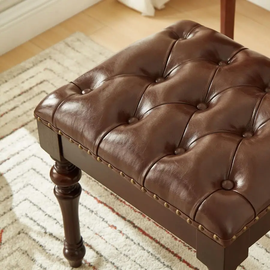 مقعد مع حواف أظافر، مقعد بيانو، مقعد مكتب مع مقعد منجد من الجلد المصنوع من الألياف الدقيقة لغرف النوم، غرفة الطعام، مرحاض، P