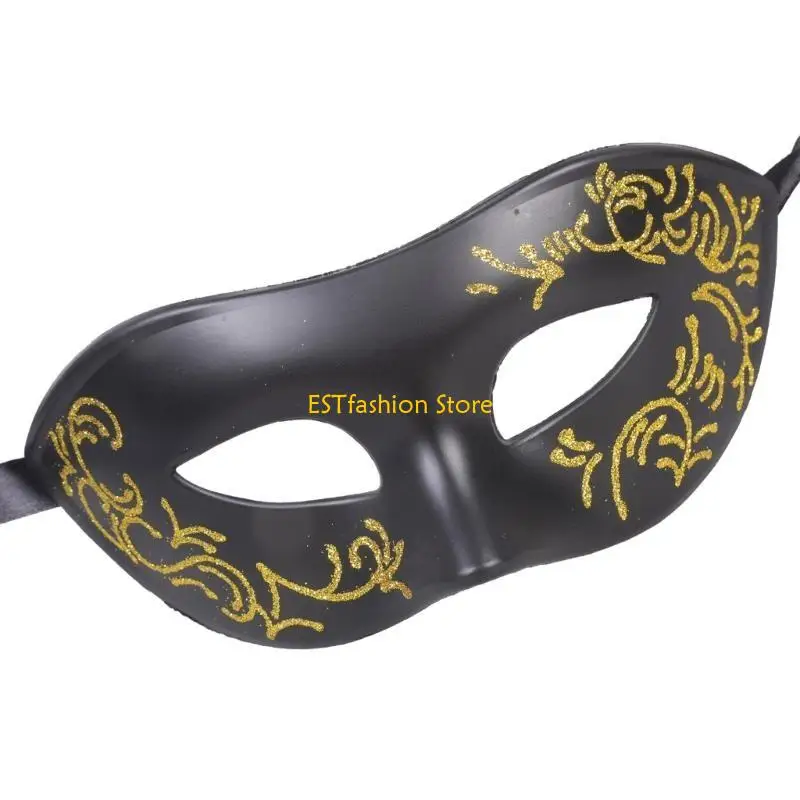 Y5GC Venetians Hand Painted Half Face Mask For Costume Parties Lightweight Durable Plastic Comfortable Fit Reusable Role