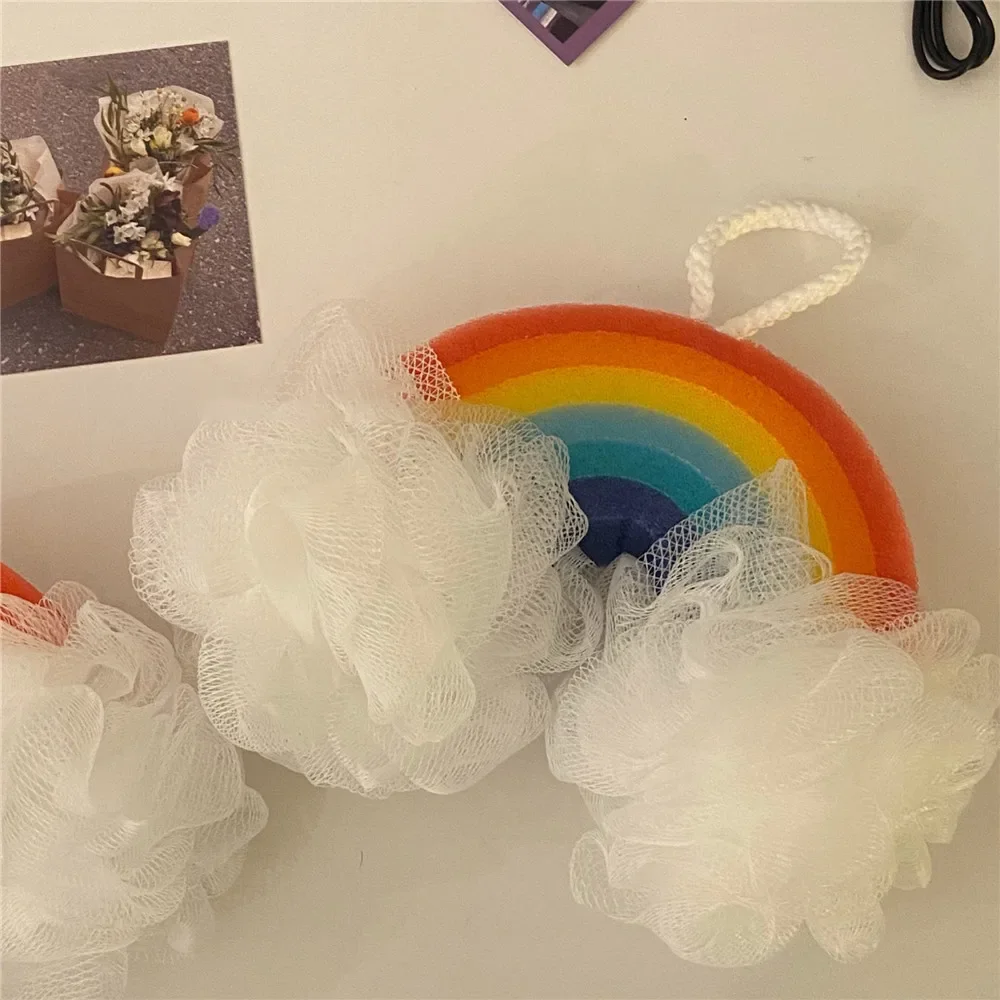 

Милая радужная губка для ванны, инструменты для чистки тела, скруббер, аксессуары для ванной комнаты для детей, женский подарок