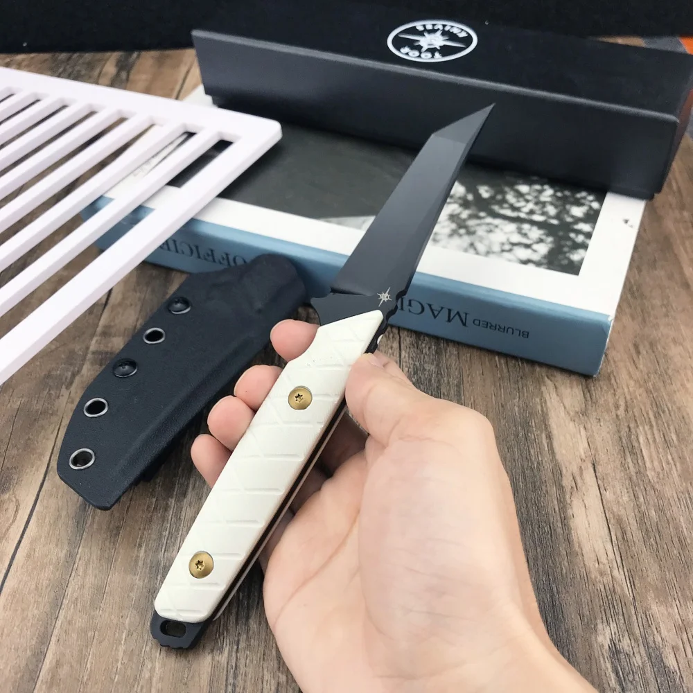 toor-戦術的な固定刃ナイフシャープ-d2-ブレードステンレス鋼屋外サバイバル切断狩猟ナイフ-edc-ツールシース付き