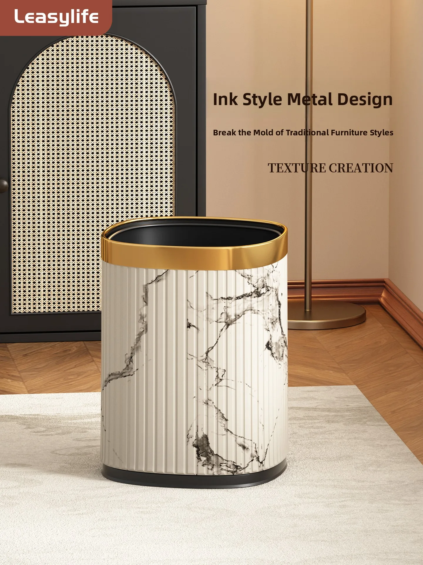 

Роскошный винтажный кожаный мусорный бак большой емкости без крышки для спальни, гостиной, высококачественный, для домашнего использования, Dusin Fly Cleaner