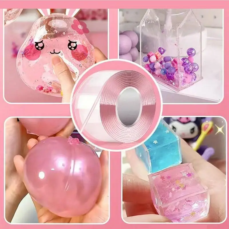 Multipurpose Nano Tape Blowable Bubble Tapes Kit reutilizável Traceless alta pegajosa clara dupla face adesivo para eletrodomésticos