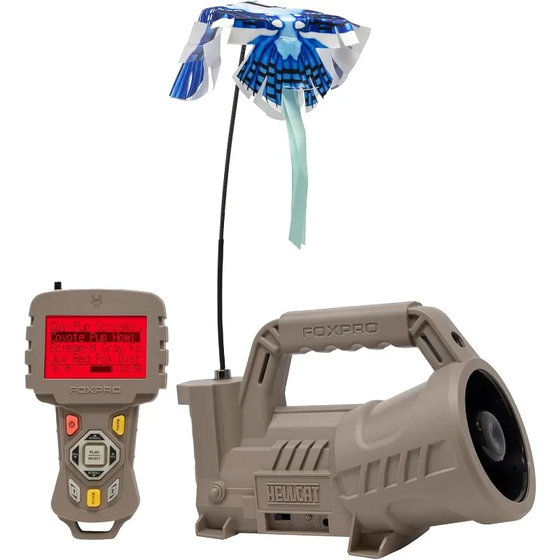 

FOXPRO Hellcat American Made Electronic Predator Call Remote Operated and Programmable Coyote, Fox, Crow, Hog Call for Hunting