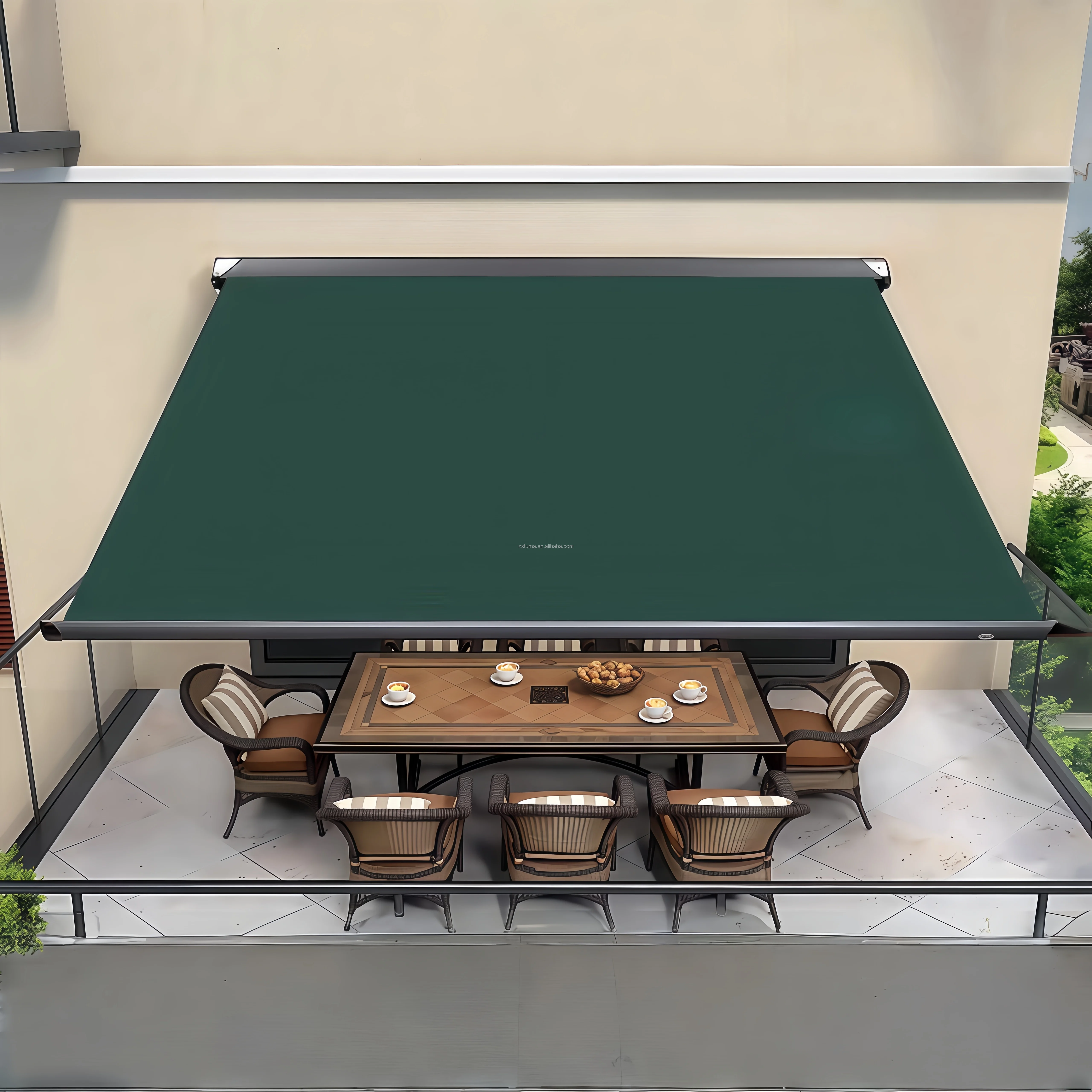 Custom Outdoor Waterproof Sunshade Awning 3m to 8m Long Retractable Aluminum Alloy Frame Modern Style Aluminium Window Awning