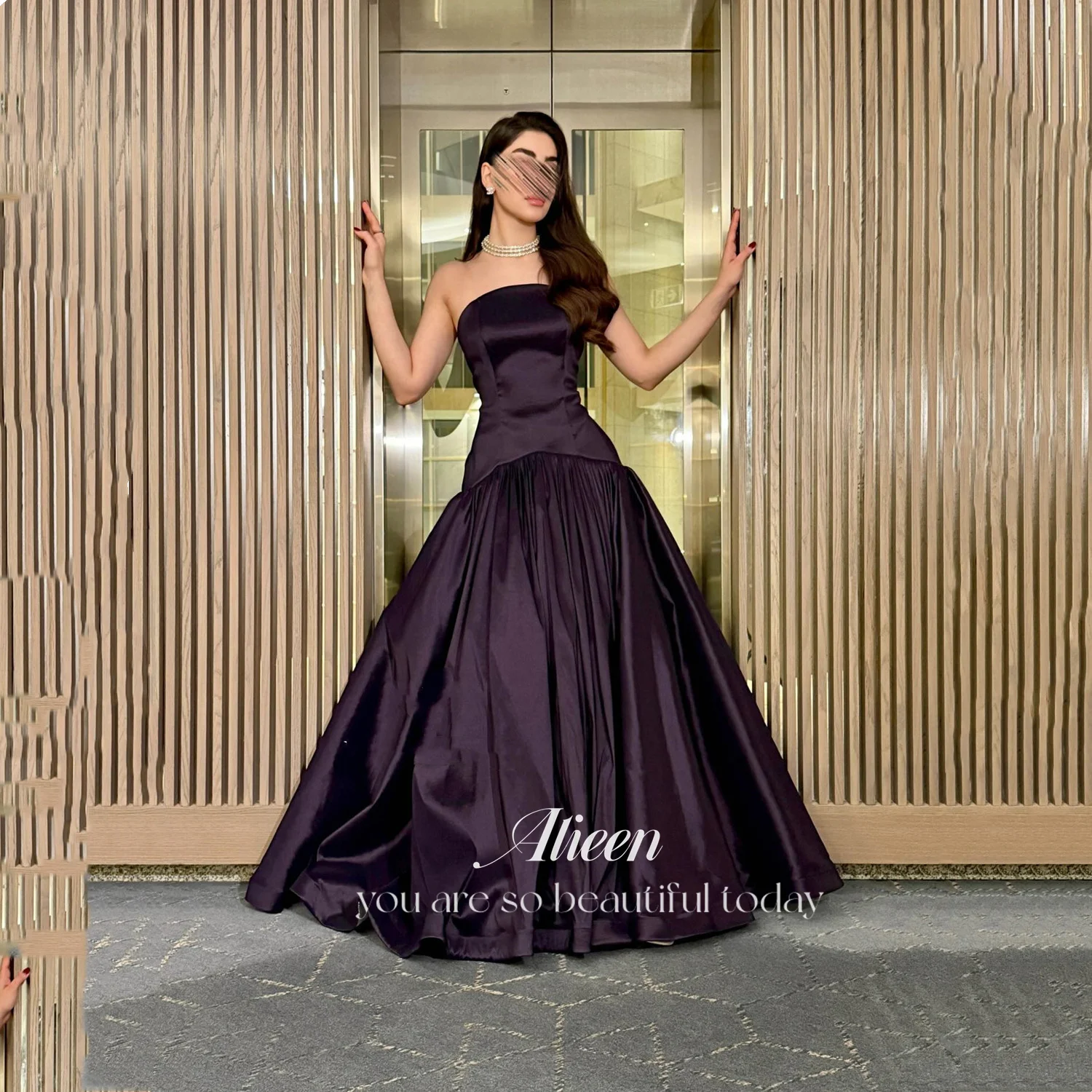 

Aileen فساتين سهرة Women's Evening Dress Prom Dresses for Special Occasions Платье Вечернее Customized Robes of Soirée Satin