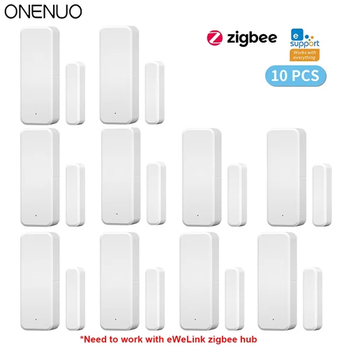 ZigBee-Sensor de ventana de puerta, aplicación eWeLink, protección de seguridad para el hogar inteligente, Detector de puerta abierta y cerrada para Alexa, Google, Yandex, Alice