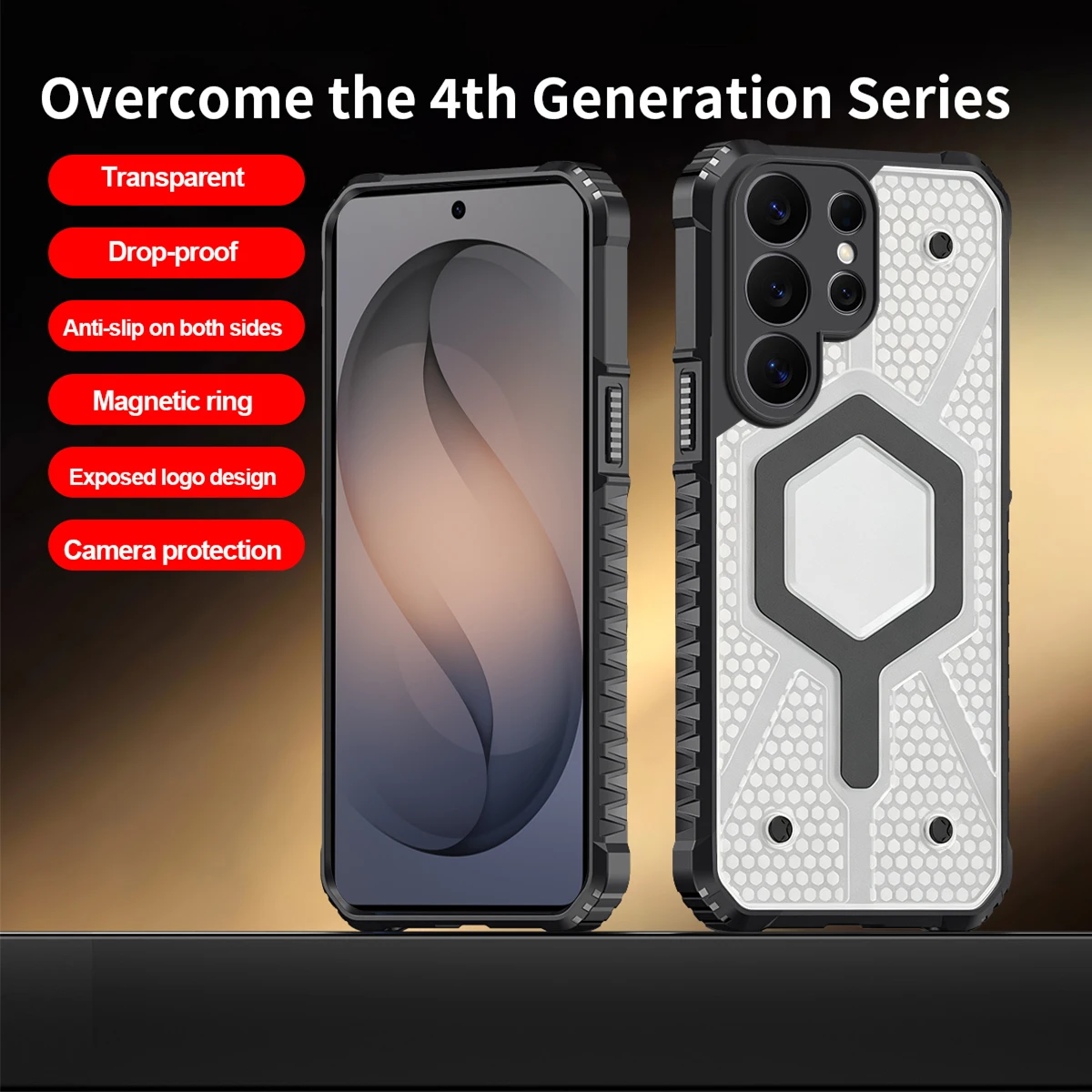 UA Heavy Duty Armor Transparent Magnetic Case for Samsung Galaxy S26 S25 S24 S23 S22 Ultra FE for Magsafe Wireless Charge Cover