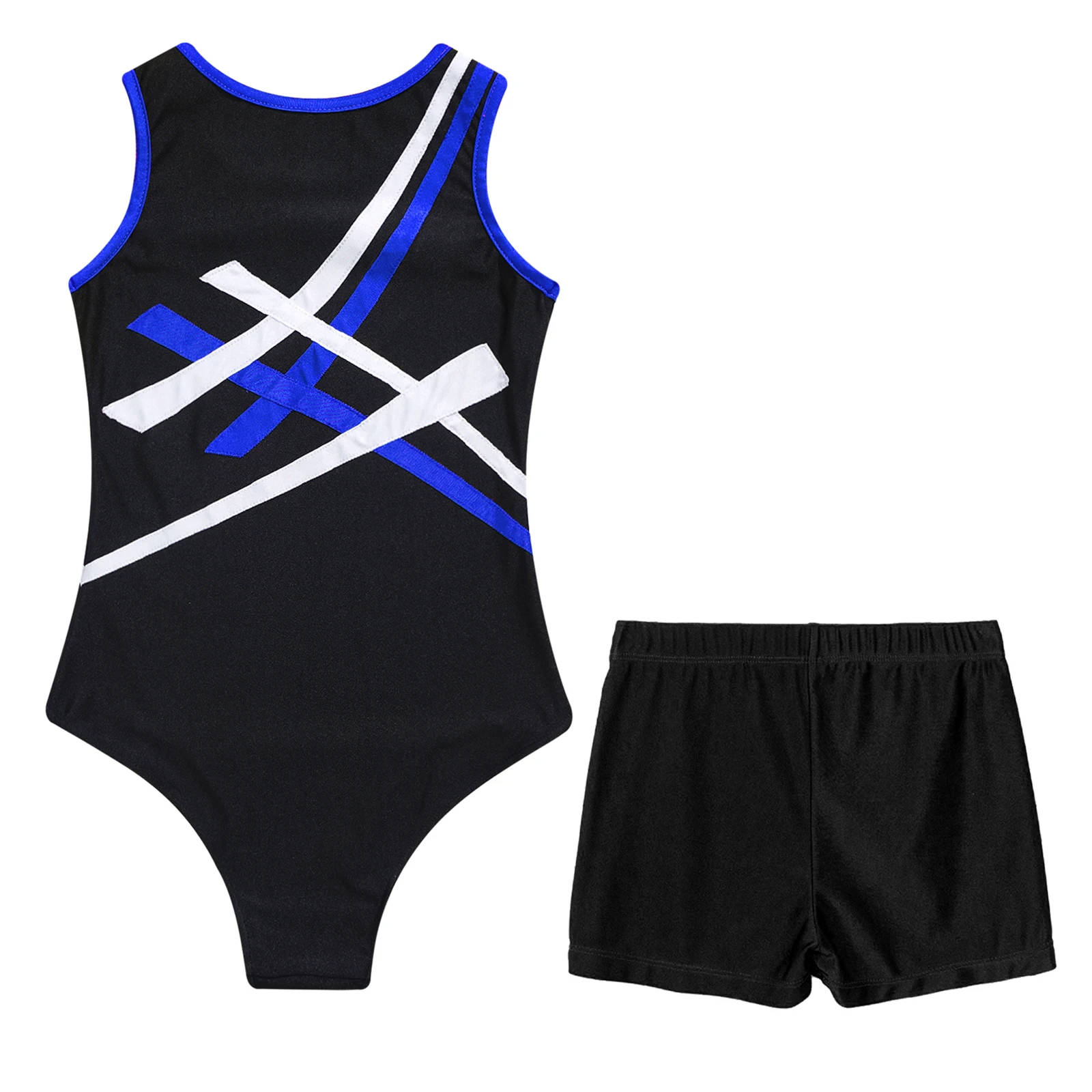 Conjunto de leotardo de gimnasia con pantalones cortos para niños, Body de baile de Ballet, camiseta sin mangas, ropa deportiva para entrenamiento, gimnasio, Yoga, traje de entrenamiento