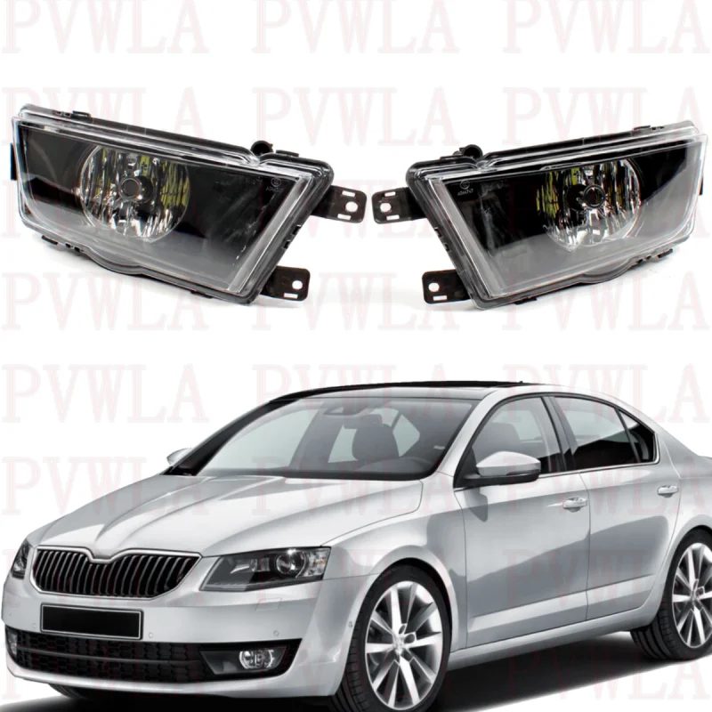 Para Lamp światło przeciwmgielne przedniego zderzaka z żarówkami LED 5 e0941701 5 e0941702 dla Skoda Octavia A7 2013 2014 2015 2016 2017
