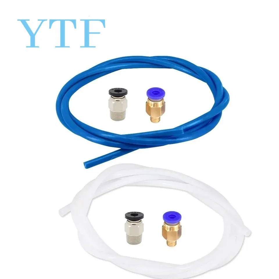 PC4-M6 Pneumatic Connector With 1M PTFE Teflonto Tube 2*4MM For 1.75mm Bowden Extruder VS ender 3 Upgrade Kit 3D Printer Parts