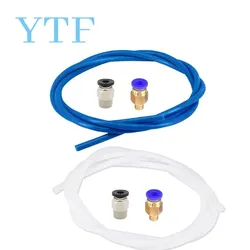 PC4-M6 Pneumatic Connector With 1M PTFE Teflonto Tube 2*4MM For 1.75mm Bowden Extruder VS ender 3 Upgrade Kit 3D Printer Parts