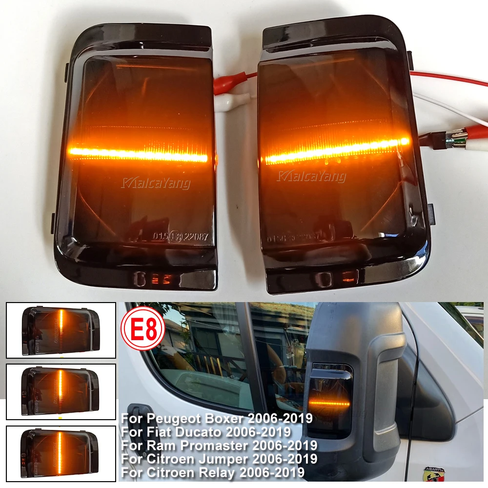 2 Stück für Peugeot Boxer, für Citroen Jumper, RELAY LKW, Auto LED Dynamischer Blinker Spiegellicht für RAM PROMASTER, für Fiat Ducato – Detail 10