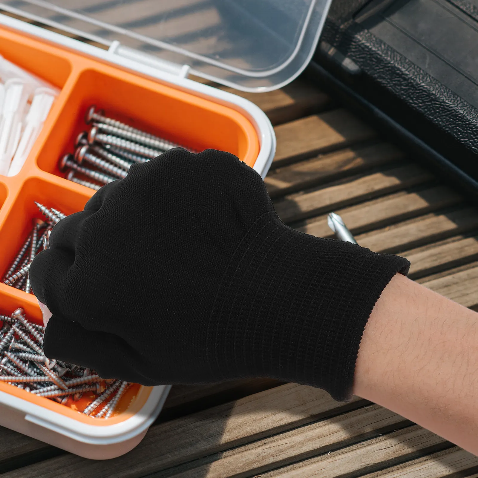 5Pairs Fingerless Work Gloves Anti-Slip Breathable Winter Warm Gloves Non-Slip Grip for Cycling Driving Cold Weather