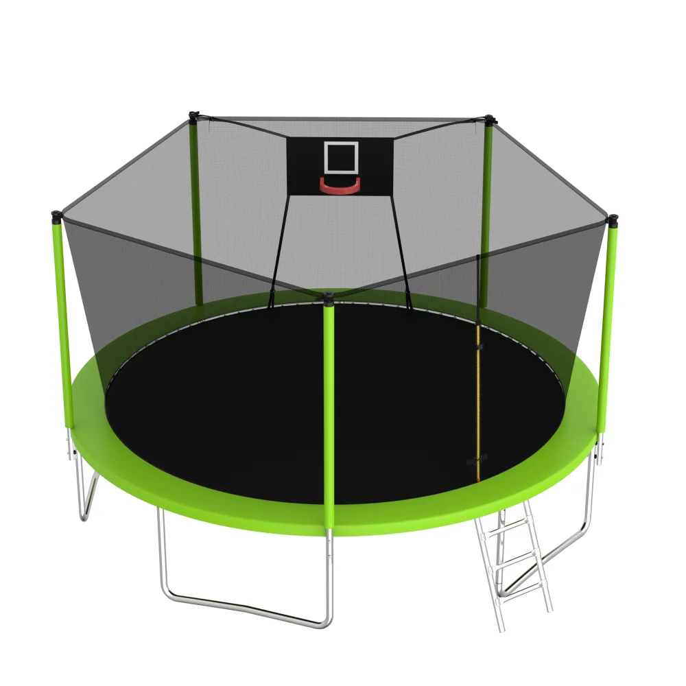 Trampolines de Loisirs en Plein Air pour Enfants et Adultes, Tramimmersion Familiale, Filet, 14 Pieds