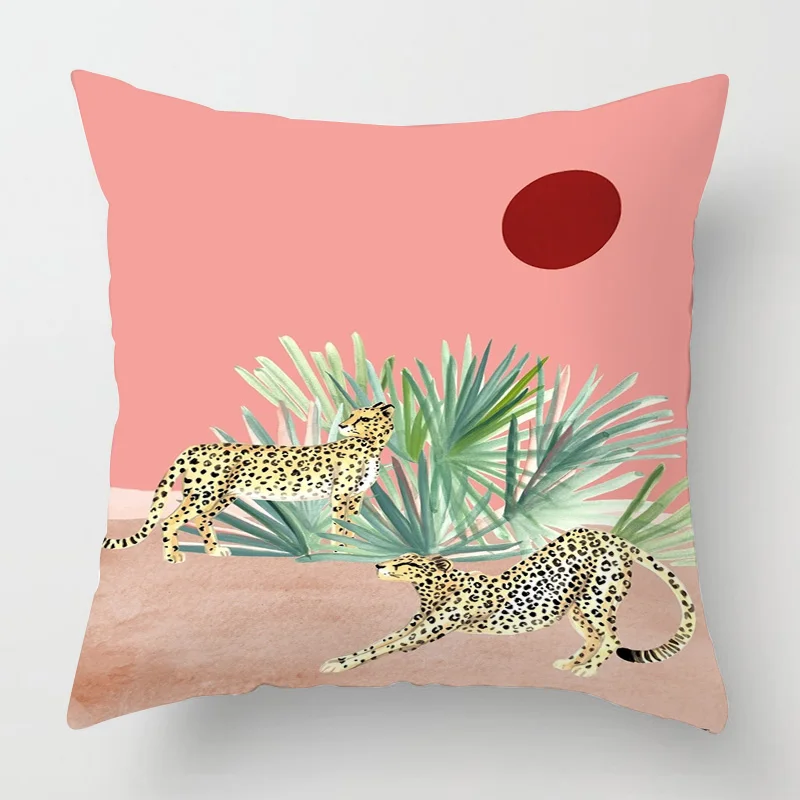 Abstract Art Animal Theme Throw Pillow Cover 20x20 Inch Cushion Cover Cafe Sofa Decorative  Throw Pillow Covers Short Plush