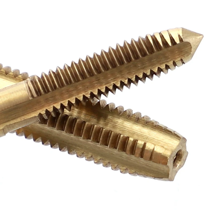 Grifo de rosca recta de 5 piezas, broca de mano de acero de alta velocidad, tornillo métrico recubierto de titanio, M3, M4, M5, M6, M8