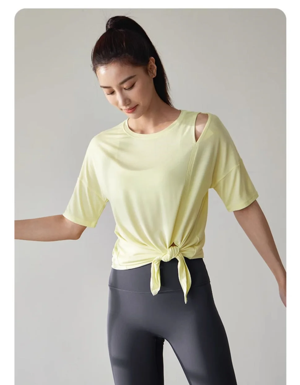 Yoga Women Tops Running Sports Thin Breathable Quick Dry Loose Short Sleeve T-Shirt Fitness Clothing Women Hollow Out Gym