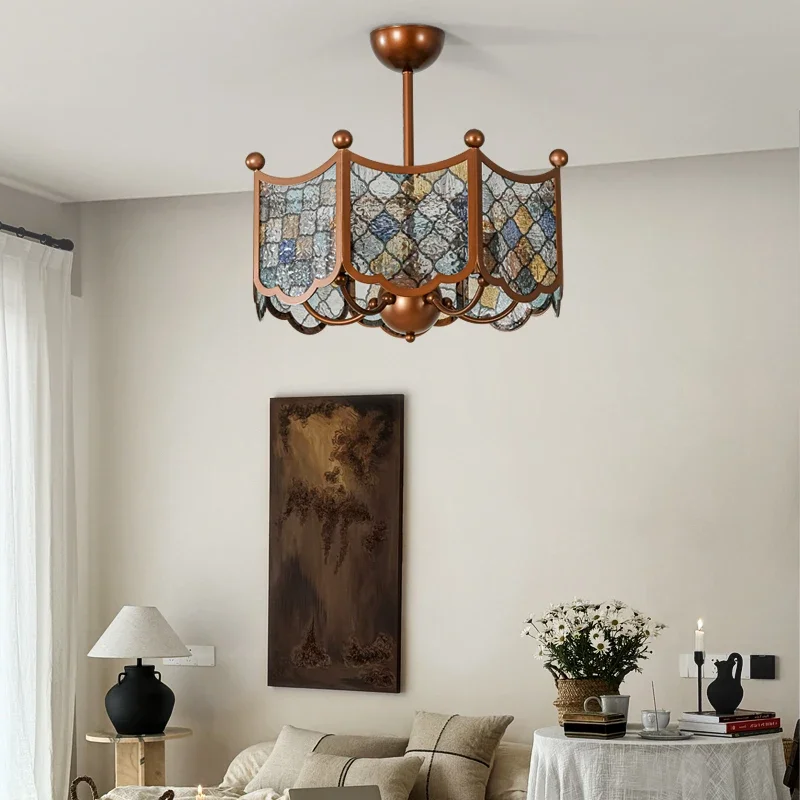 ثريا نانيانغ للرياح، ضوء غرفة المعيشة، الضوء الرئيسي، الطراز الأمريكي القديم العتيق، إضاءة غرفة النوم وغرفة الطعام، جوي #4