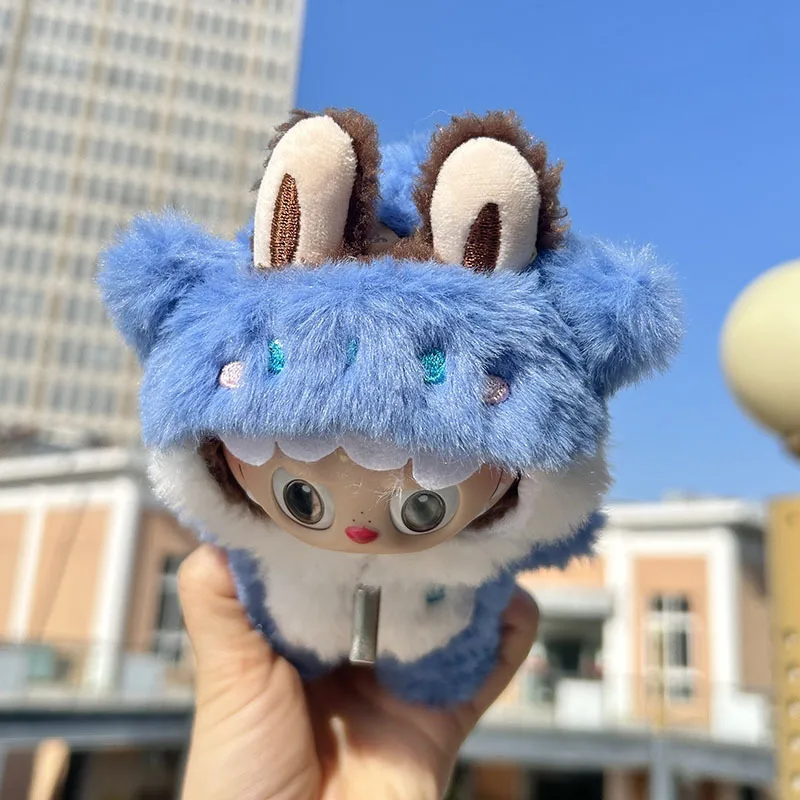 Leuke Haai Onesie voor Mini Pop Schattige Pluche Pop Kleding Outfit Labubu Kleding V1 V2 Poppen Kleding Accessoires