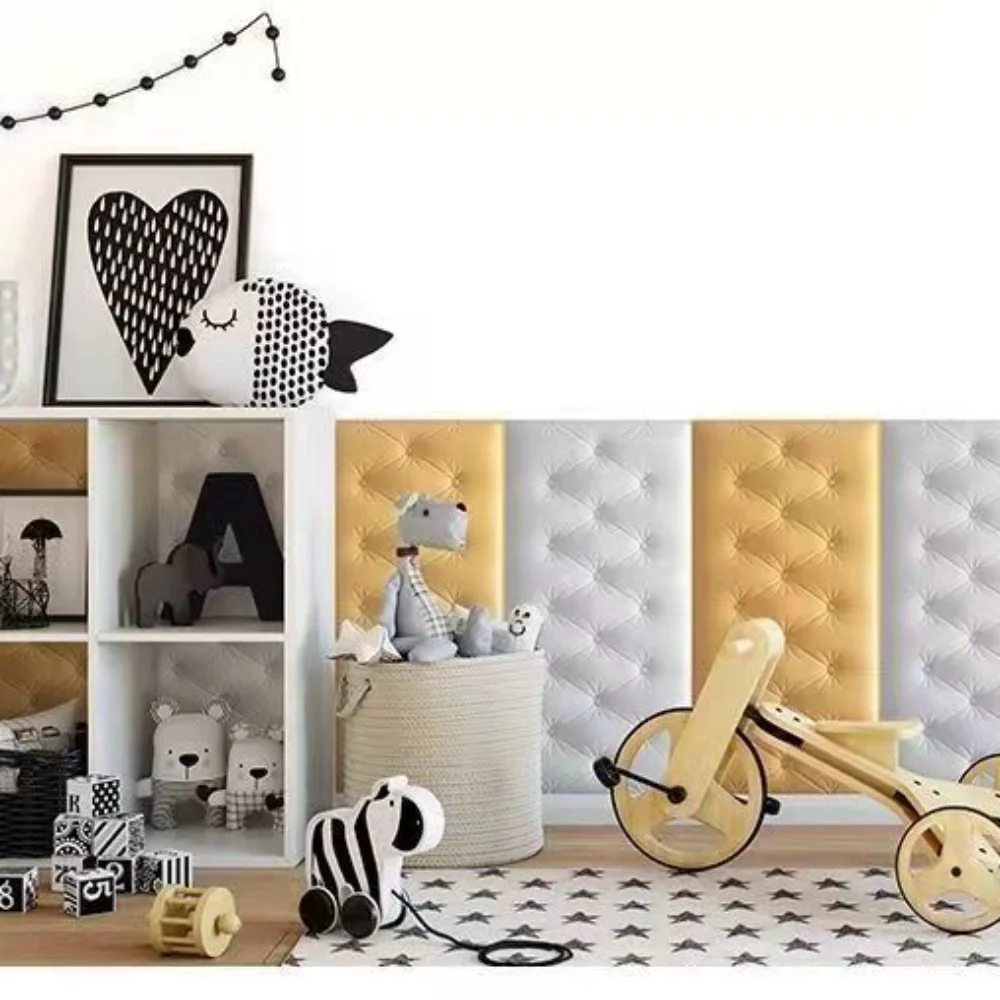 Home Decoration Thicken 3D Wall Stickers Anti-Collision Diy Soft Cushion Self-adhesive Wallpaper Kids Bedroom