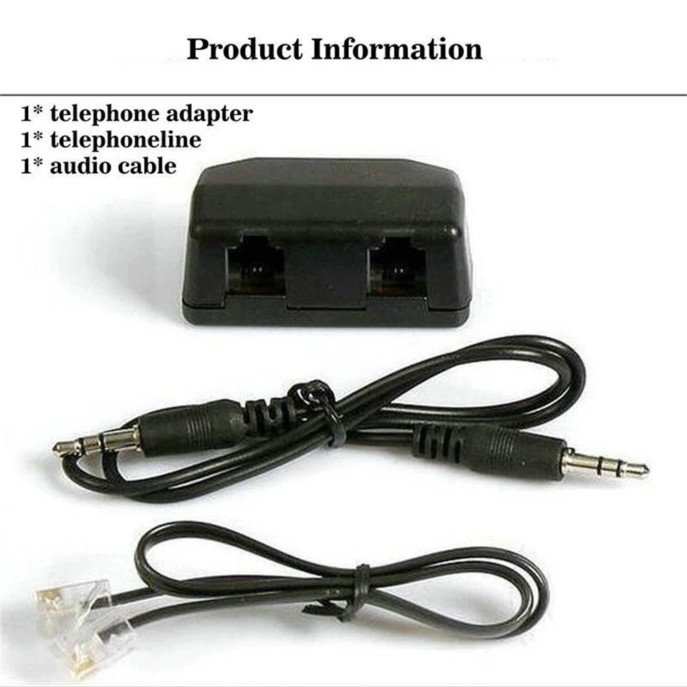 

Professional Telephone Adapter For Digital Voice Recorder Telephone Line Audio Cable Line-in Cable Support 3.5mm MIC Interface