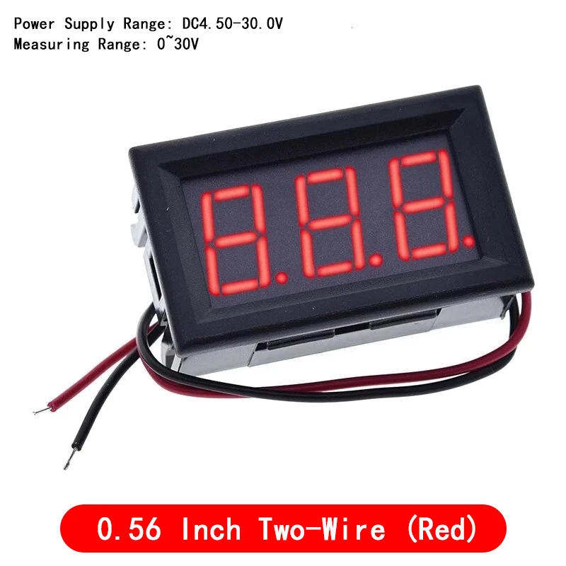 0.56 Inch Mini Red Green Blue LED Display Panel Voltage Meter Voltmeter Home Use Voltage 3 Three Digital DC 4.5V 30V 2 / 3 Wires