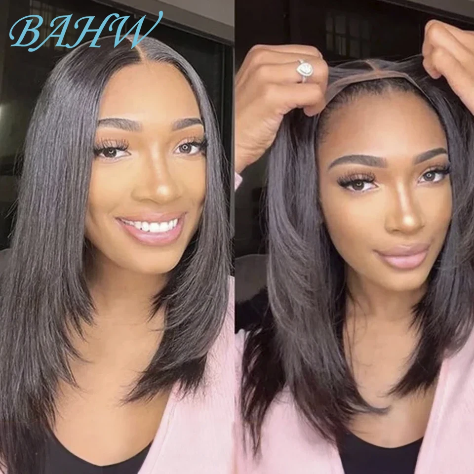 

Glueless Wig 13x4 Lace Frontal Wig Ready To Wear Human Hair Wig Short Bob Straight Wig Indian Pre Plucked Closure Lace Front Wig