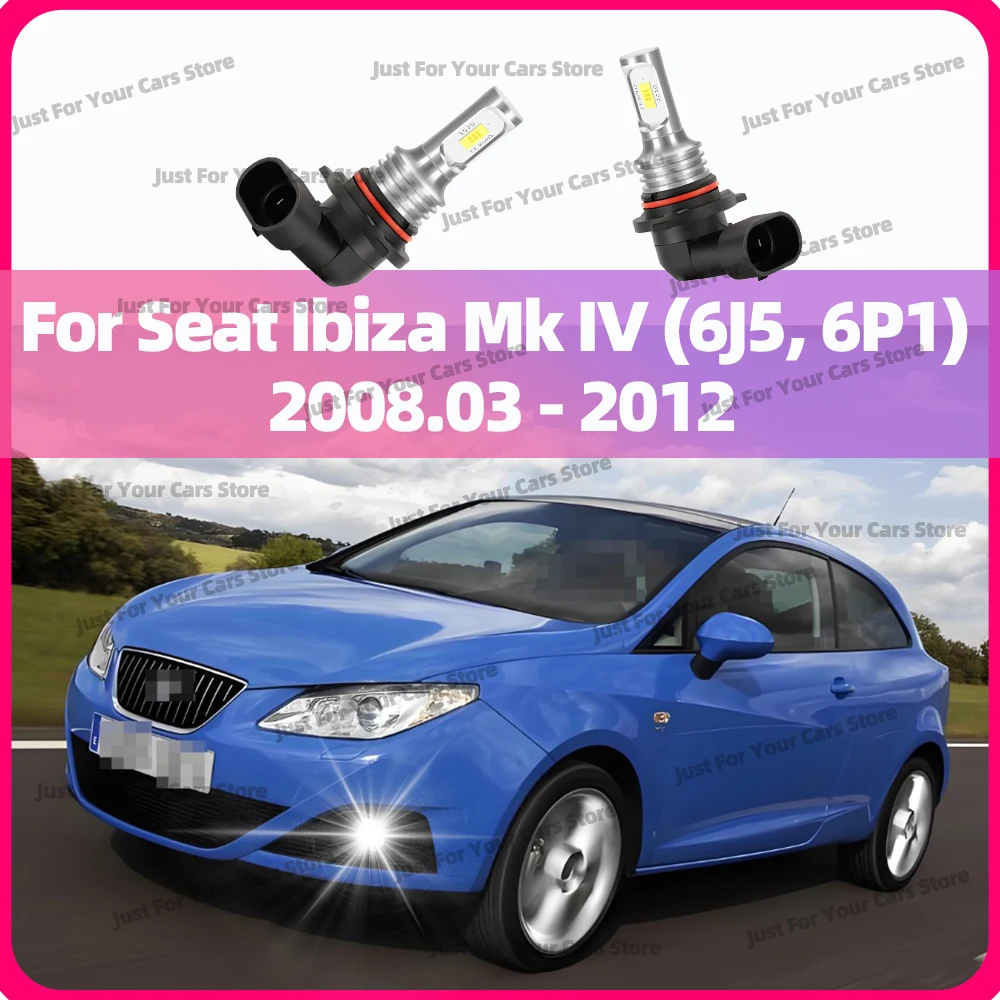 

2 светодиодные противотуманные фары 6000K для Seat Ibiza 4 Mk4 (6J5, 6P1) 2008.03 2009 2010 2011 2012, Plug-N-Play, замена штатных