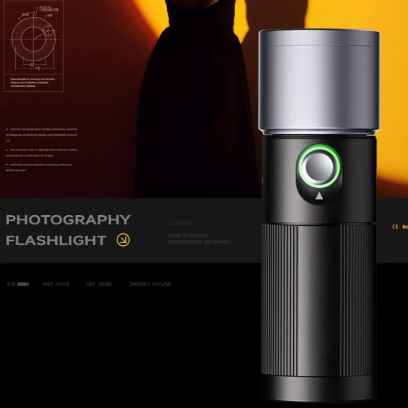 Photography Flashlight Atmospheric Photography Lighting Lamp Magnetic Suction Flashlight Creative Four-Color Contrast Imaging