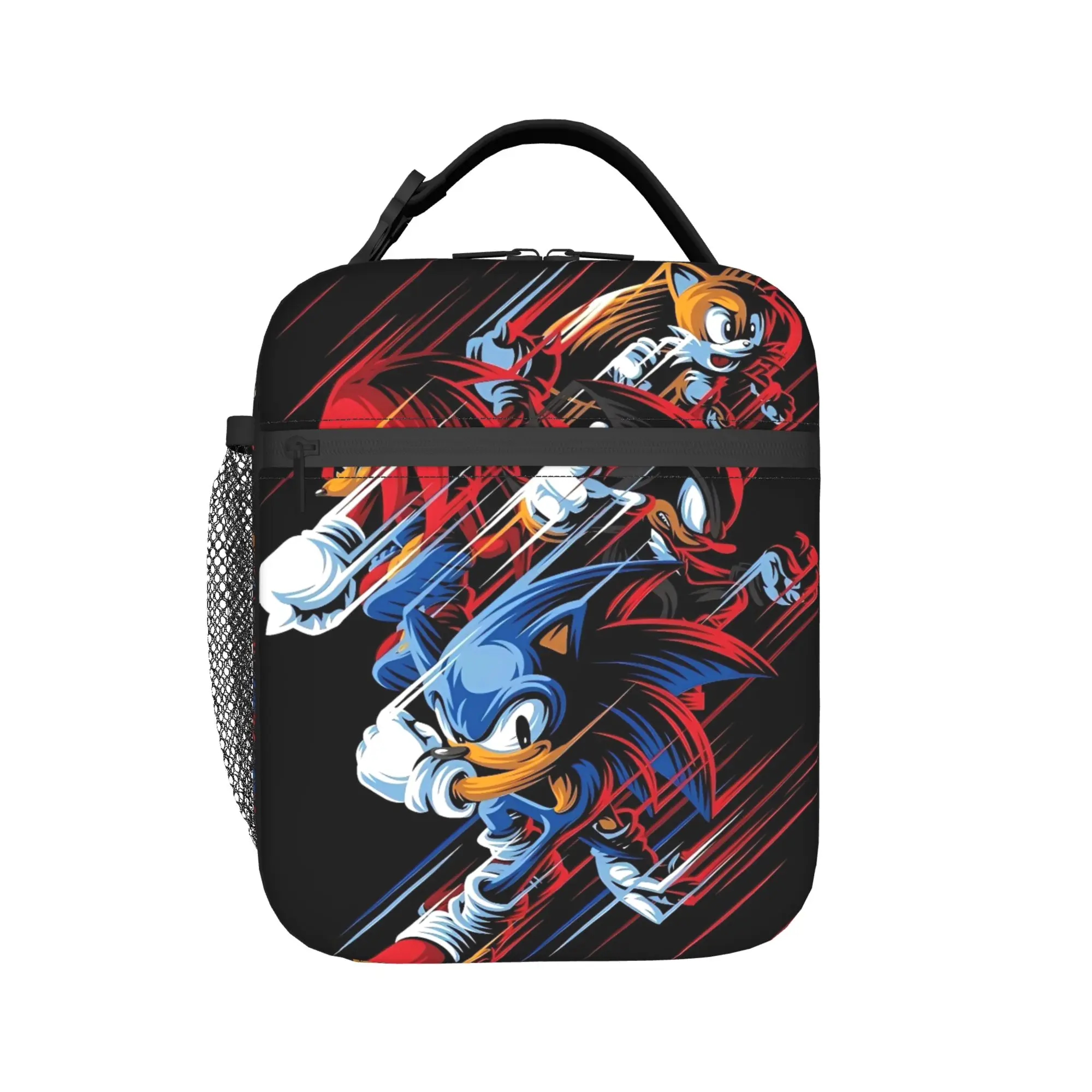 Sonices Cartoon Game Lunch Bag  School Lunch Box For Adult Cute Print Tote Food Bags Waterproof Portable Zipper Cooler Bag