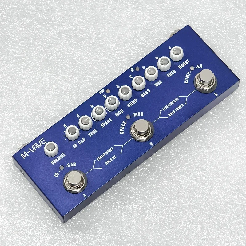 M-VAVE Cube BABY Effectpedaal voor basgitaar M-VAVE 3 EQ 8 IR-bestandsleuven Multi-effectpedaal Ingebouwde batterij Bluetooth-ondersteuning