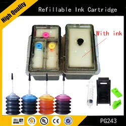 Einkshop 243 244 PG243 Refillable Ink Cartridge For Canon PG-243 PG 243 CL-244 PIXMA MG2924 MG2420 MG2520 TS3100 MX492 MX496