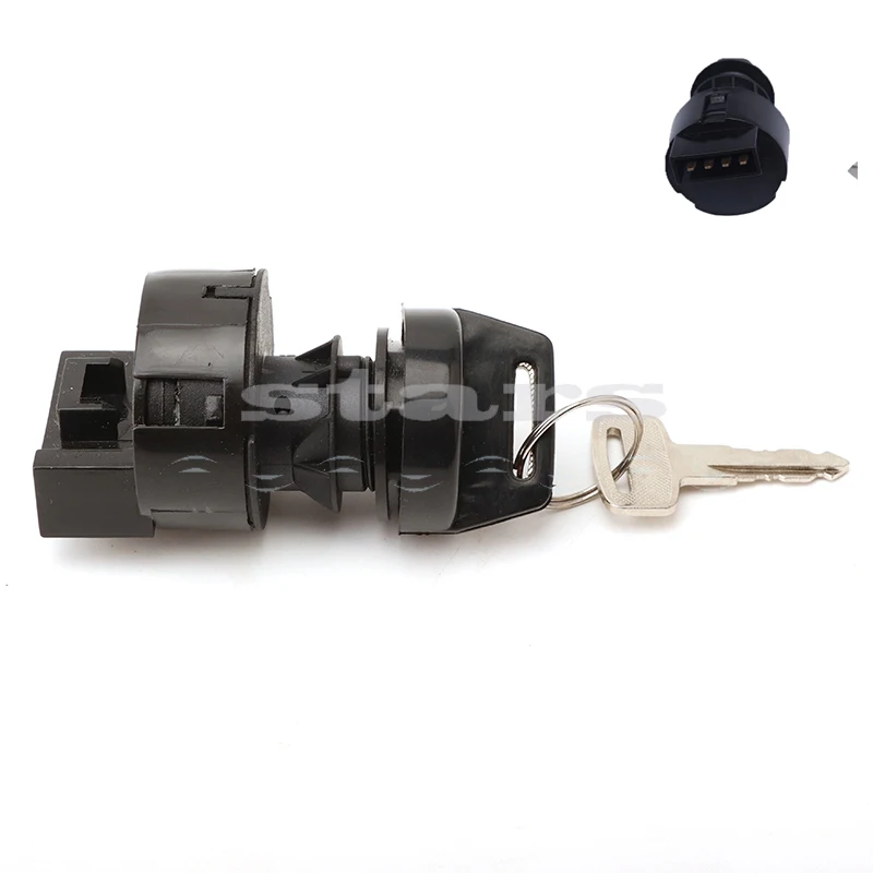 

black 4 Pin ATV Plastic Ignition Key Switch Start Engine Lock with 2 Matching Keys Fit for Polaris Predator 500 Accessories