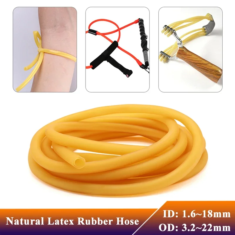 

Natural Latex Rubber Tubing Tube ID 1.6 ~18mm OD 3.2~22mm Speargun Band Slingshot Catapult Tube Rubber Hose Tension Belt Yellow