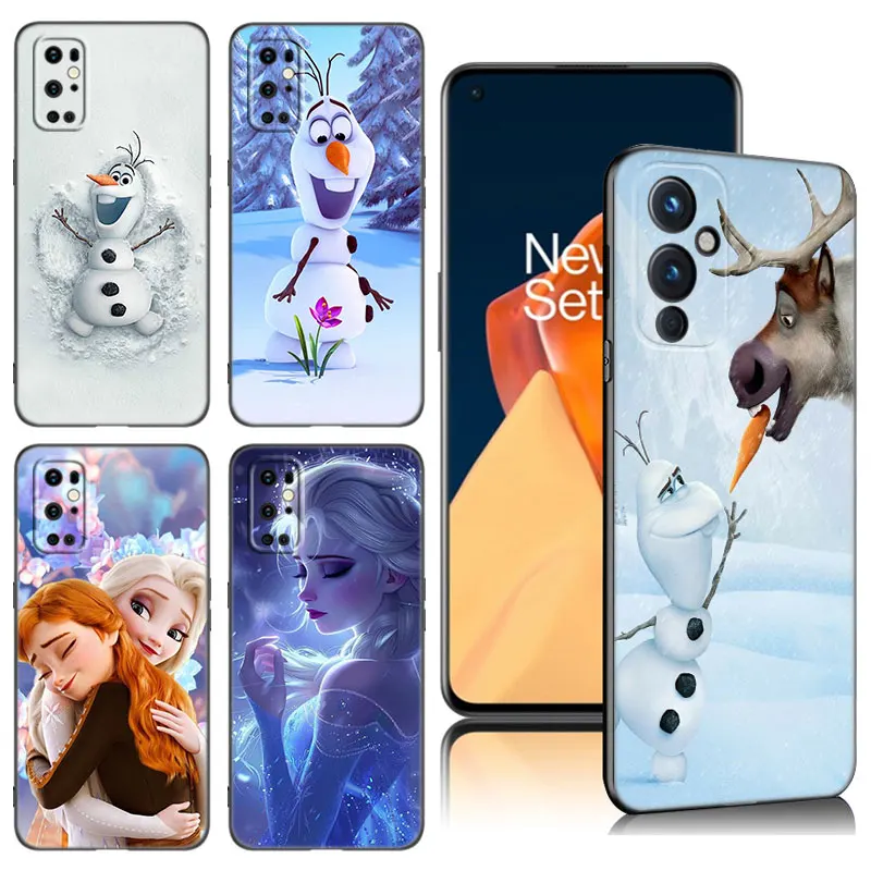 Princess Elsa Anna Olaf Black Phone Case For OnePlus 9R 10R 11R 12R ACE 2 Pro 2V 3V Nord CE 2 3 Lite 4 N10 N20 N30 SE 5G