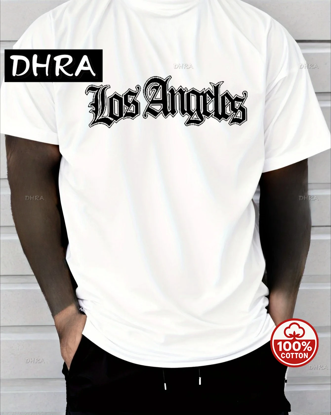 

Men's summer 100%cotton fashionable casual loose letter printed sports round neck short sleeved T-shirt hot sale