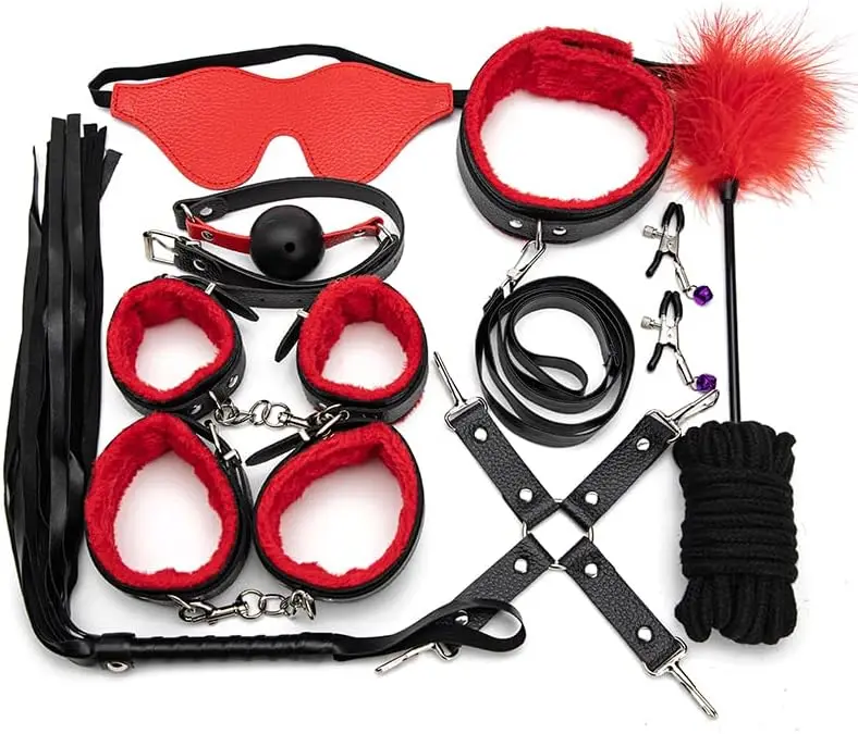 Sex Bondage Restraints BDSM Kit Adjustable BDSM Chest Restraints Adult Couples Sex Toys Set incl Sex Straps Handcuffs
